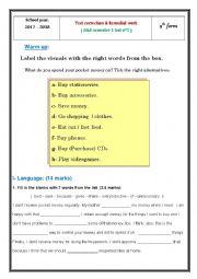 English Worksheet: Test correction and remedial work for 9th form