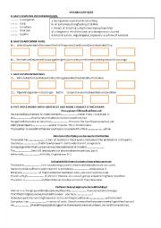 English Worksheet: vocabulary quiz