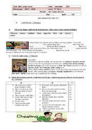 English Worksheet: 9th test2