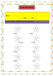 colors worksheet