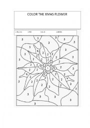 English Worksheet: CRISTMAS FLOWER