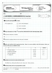 English Worksheet: bac econony mid term listening test