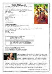 English Worksheet: Thor - Ragnarok