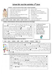 school  life language activities