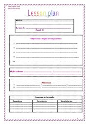 English Worksheet: Lesson plan