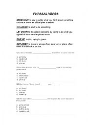 English Worksheet: PHRASAL VERBS