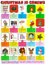 English Worksheet: CHRISTMAS is coming. Pictionary Multiple Choice + Key