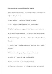 English Worksheet: Comparative and Superative