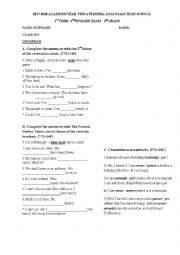 English Worksheet: A2 Second Exam