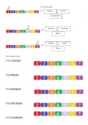 English Worksheet: Days of the week