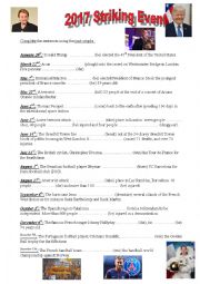 English Worksheet: 2017 Striking Events