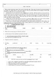 English Worksheet: a test for second Baccalaureate Moroccan Students