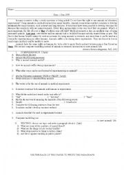 English Worksheet: a reading comprehension test for Moroccan intermediate students