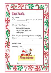 English Worksheet: Letter to Santa