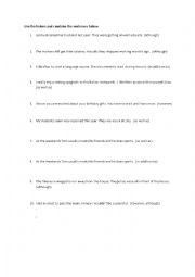 English Worksheet: Linkers / Conjunctions