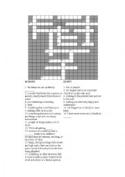 English Worksheet: puzzle for vocabulary revision english File unit 5