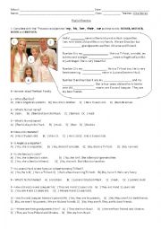 English Worksheet: Wh and Possessive Adjectives