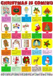 English Worksheet: CHRISTMAS is coming - 2 + Key