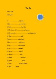 English Worksheet: To Be