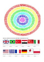 English Worksheet: flags and countries