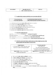 English Worksheet: remedial work 7th form/mid semester