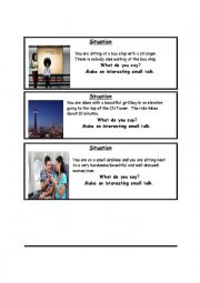 English Worksheet: Small Talk: role-play cards