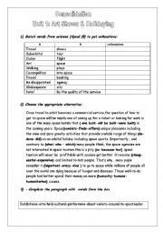 English Worksheet: consolidation unit 1 4th form