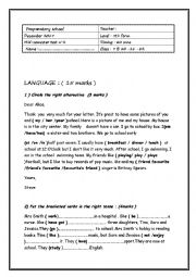 English Worksheet: Mid semester test n2 7th form