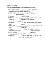 English Worksheet: Video worksheet Mr Bean at the hospital