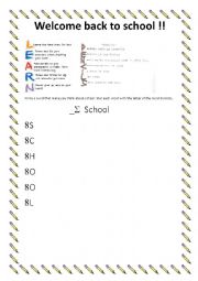 back to school acrostic