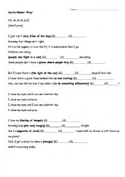 Song Worksheet: 