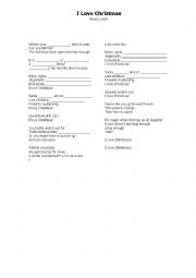 English Worksheet: Christmas song- I love Christmas