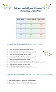 Subject and Object Pronoun