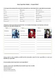 English Worksheet: Supervillains