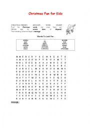 Christmas wordsearch