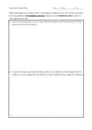English Worksheet: Guided writing on the movie About Time