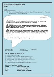 English Worksheet: Annas diary