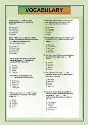 English Worksheet: VOCABULARY :) :) :) 