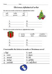 Christmas alphabetical order