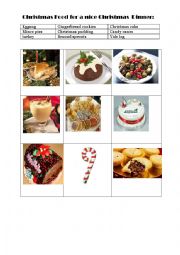 English Worksheet: Christmas foods