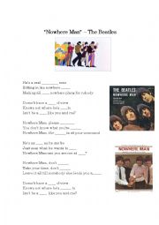 English Worksheet: Complete Lyrics - Nowhere Man - The Beatles