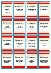 English Worksheet: Christmas - 5 second rule!