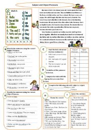 English Worksheet: Subject and Object Pronouns