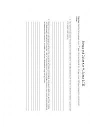 English Worksheet: Romeo and Juliet ACT V, Scene I-III