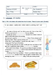 English Worksheet: 7th from mid semester2