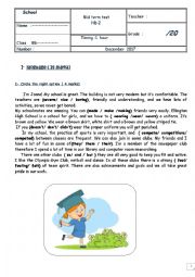 English Worksheet: 8thmid semester test nb2