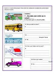 English Worksheet: MEANS OF TRANSPORTATION -- BEGINNER WORKSHEET