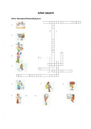 School subjects crossword