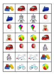 English Worksheet: Toys - DOMINO