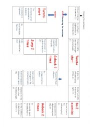 Present Simple Tense Board Game